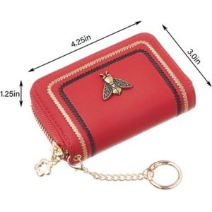 Gostwo Zipper Credit Card Case Holder Key Chain Bee Wallet Coin Pocket for Women